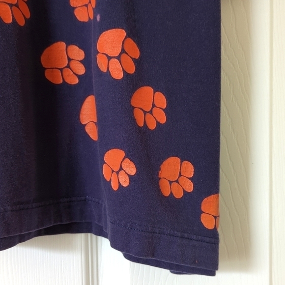 Russell 90's Vintage Making Tracks Paw Prints Short Sleeve Crewneck Tee Navy L - Picture 9 of 12